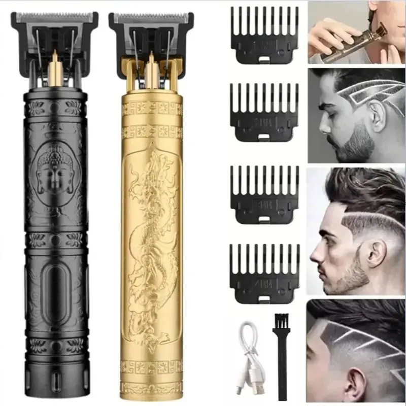 Carving Hair Clipper Professional Hair Cutting Machine Barber Rechargeable Hair Trimmer Metal Haircut Machine Clipper for Men