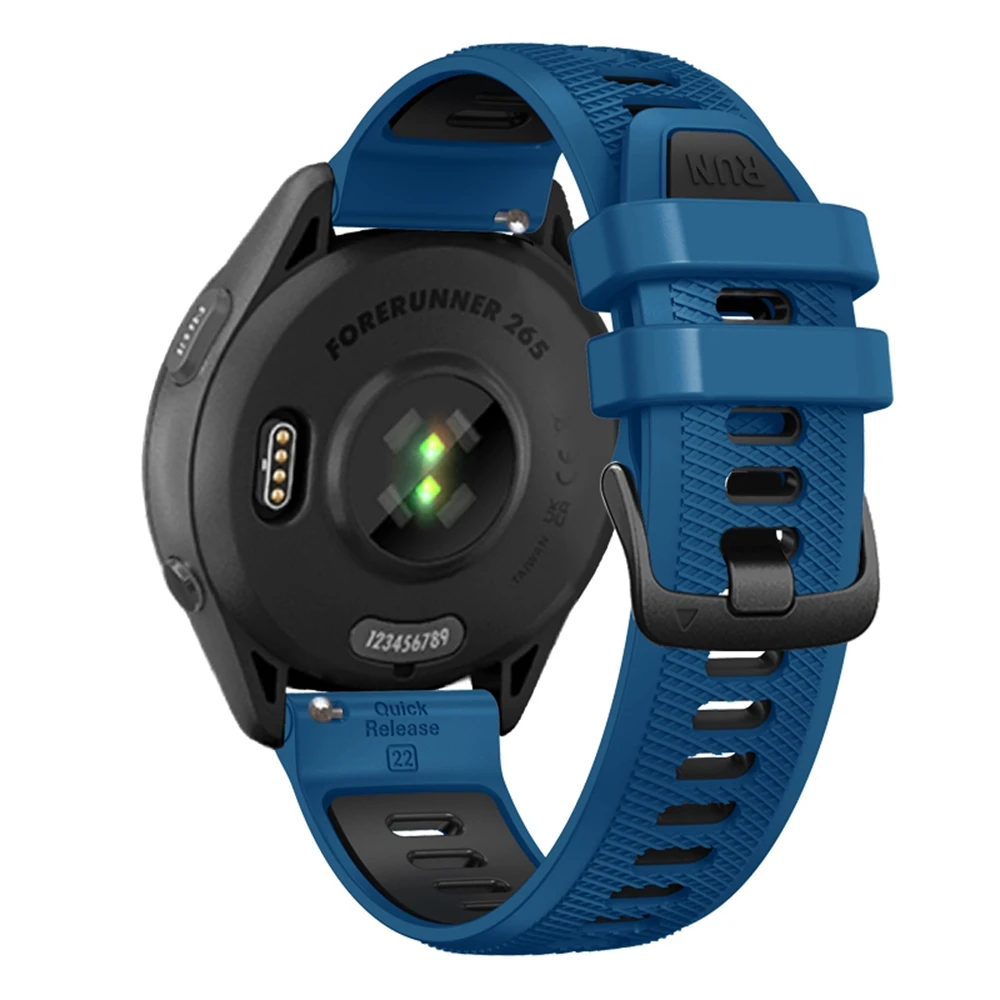 Universal 22mm Sports Silicone Strap For Garmin Forerunner 265 255 Music band For Vivoactive 4/Venu 2 45MM Bracelet Watchband