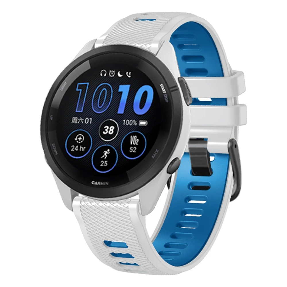 Universal 22mm Sports Silicone Strap For Garmin Forerunner 265 255 Music band For Vivoactive 4/Venu 2 45MM Bracelet Watchband