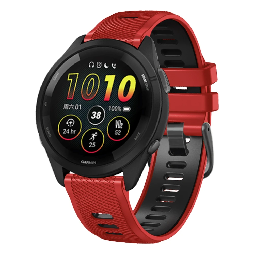 Universal 22mm Sports Silicone Strap For Garmin Forerunner 265 255 Music band For Vivoactive 4/Venu 2 45MM Bracelet Watchband