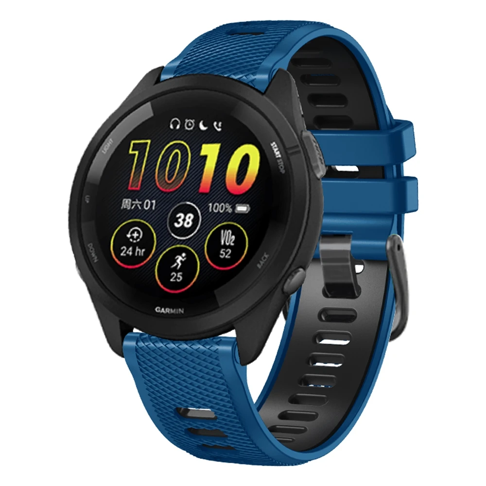 Universal 22mm Sports Silicone Strap For Garmin Forerunner 265 255 Music band For Vivoactive 4/Venu 2 45MM Bracelet Watchband