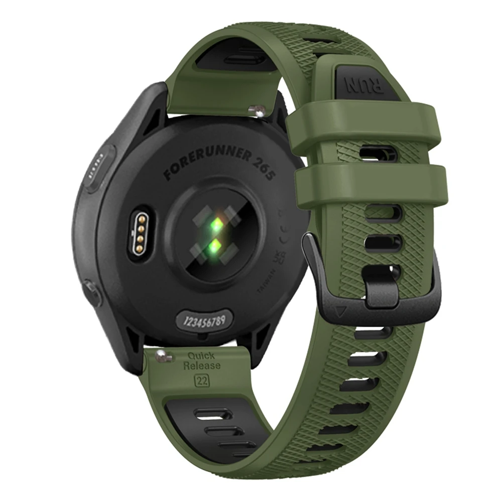 Universal 22mm Sports Silicone Strap For Garmin Forerunner 265 255 Music band For Vivoactive 4/Venu 2 45MM Bracelet Watchband