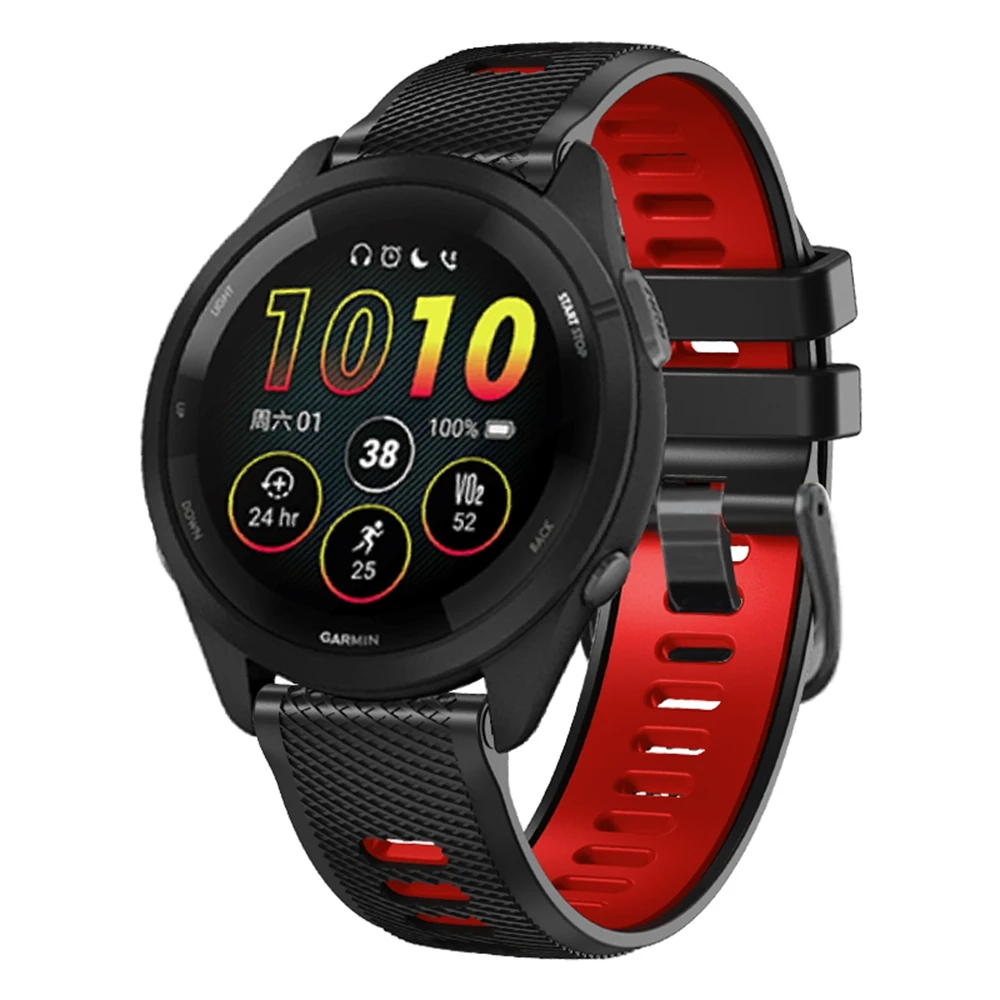 Universal 22mm Sports Silicone Strap For Garmin Forerunner 265 255 Music band For Vivoactive 4/Venu 2 45MM Bracelet Watchband