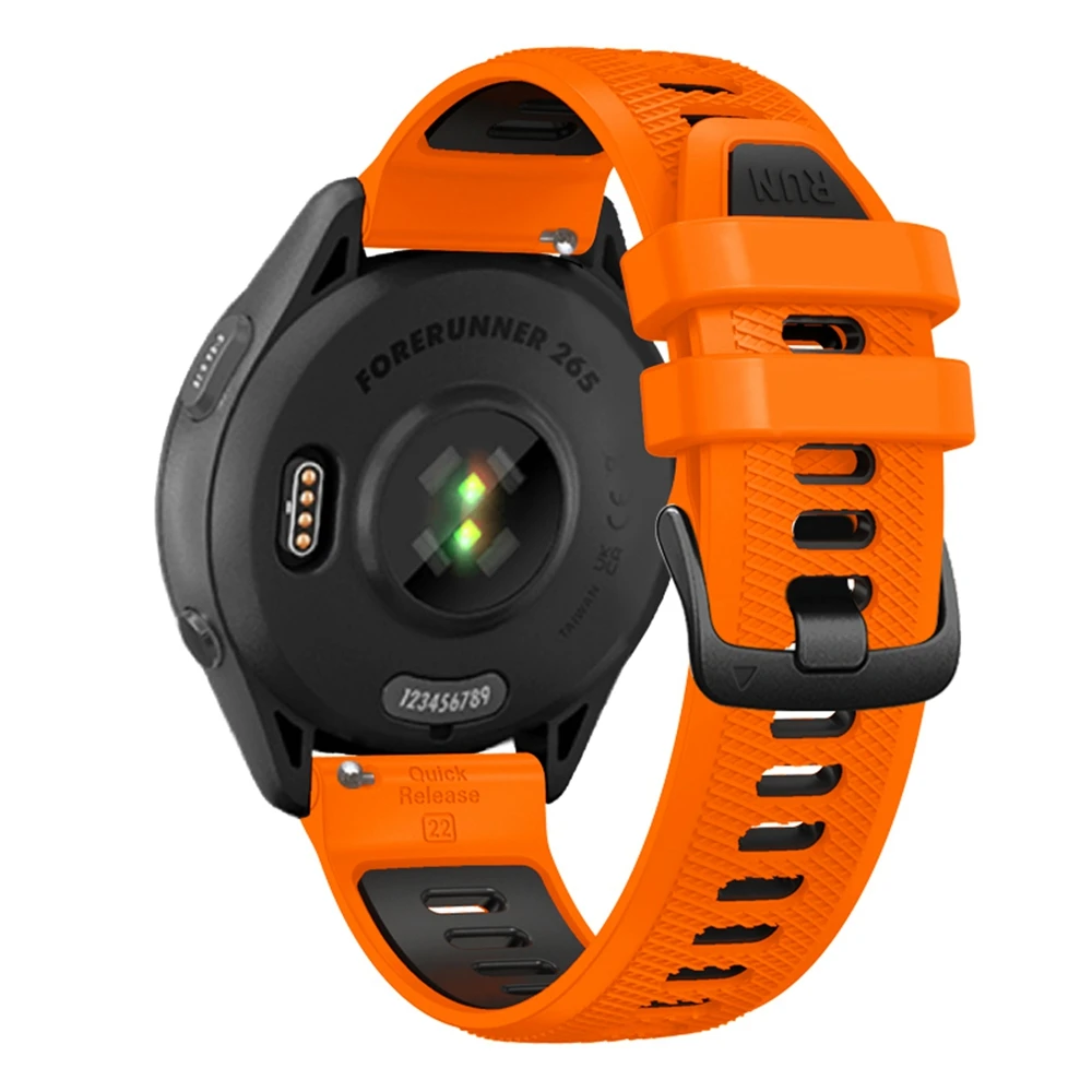 Universal 22mm Sports Silicone Strap For Garmin Forerunner 265 255 Music band For Vivoactive 4/Venu 2 45MM Bracelet Watchband