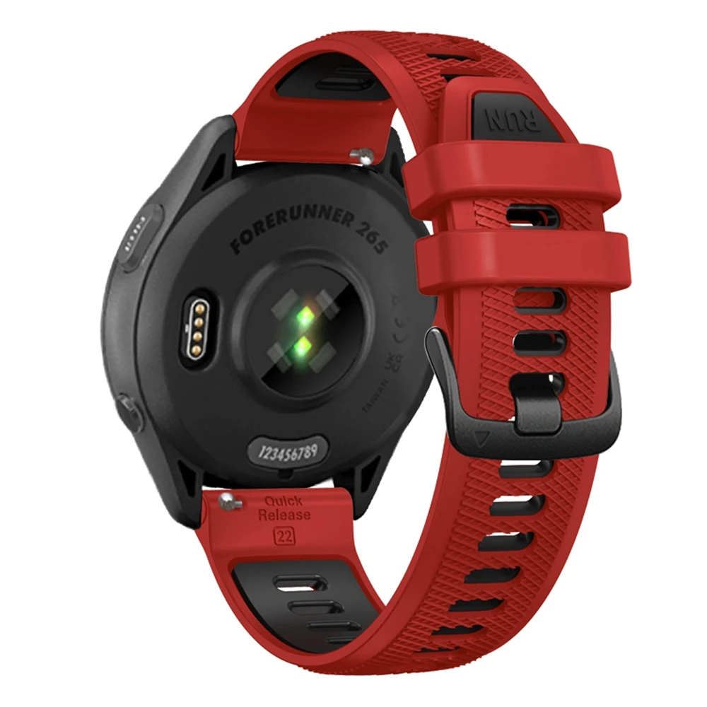 Universal 22mm Sports Silicone Strap For Garmin Forerunner 265 255 Music band For Vivoactive 4/Venu 2 45MM Bracelet Watchband