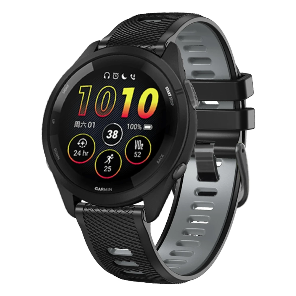 Universal 22mm Sports Silicone Strap For Garmin Forerunner 265 255 Music band For Vivoactive 4/Venu 2 45MM Bracelet Watchband