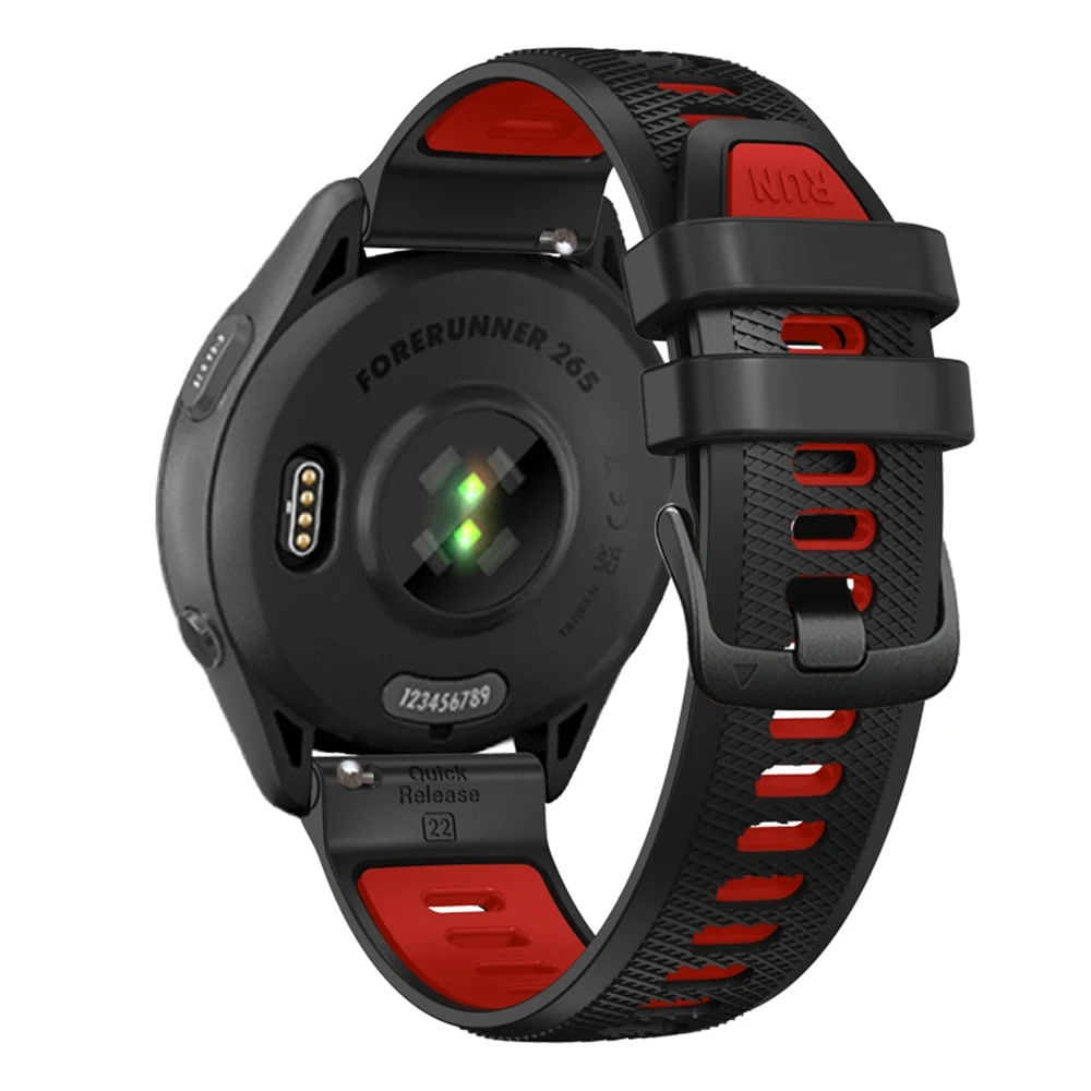 Universal 22mm Sports Silicone Strap For Garmin Forerunner 265 255 Music band For Vivoactive 4/Venu 2 45MM Bracelet Watchband