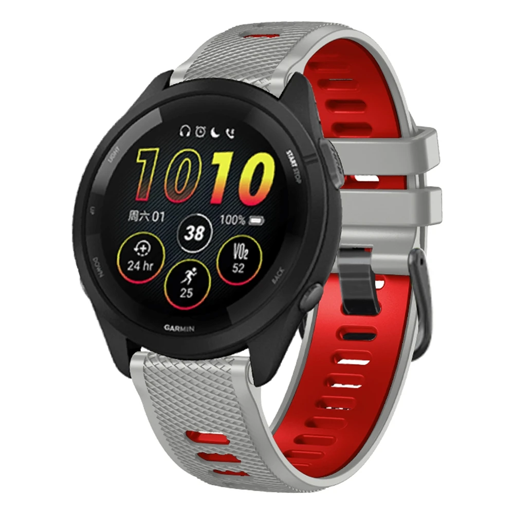 Universal 22mm Sports Silicone Strap For Garmin Forerunner 265 255 Music band For Vivoactive 4/Venu 2 45MM Bracelet Watchband