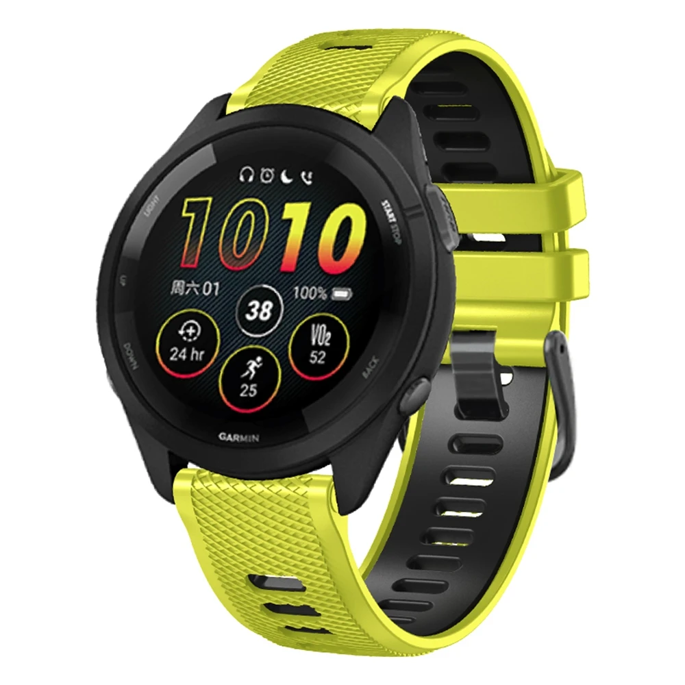 Universal 22mm Sports Silicone Strap For Garmin Forerunner 265 255 Music band For Vivoactive 4/Venu 2 45MM Bracelet Watchband