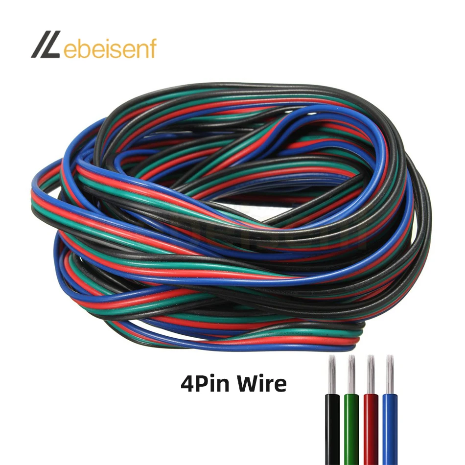 5/10M 22AWG 2-6Pin LED Strip Extension Wire Cord Color Cable For 3528 5050 RGB RGBW CCT DIY Cabinet LED Light Strip Accessories