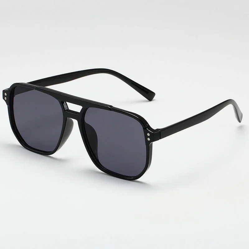 Women Men Square Sun Glasses Retro Polygon Sunglasses Female Black Vintage Fashion Ladies Sunglasses Double Beam Eyeglasses