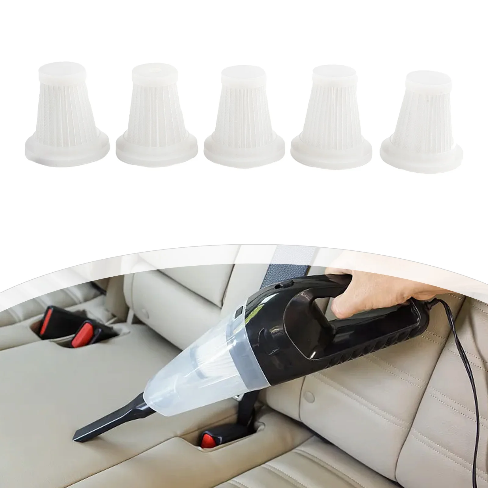 2/3/5/10/20 pcs Reusable Car Vacuum Cleaner Replace Accessories Washable Filters Handheld Vacuum Cleaner Accessories Reusable