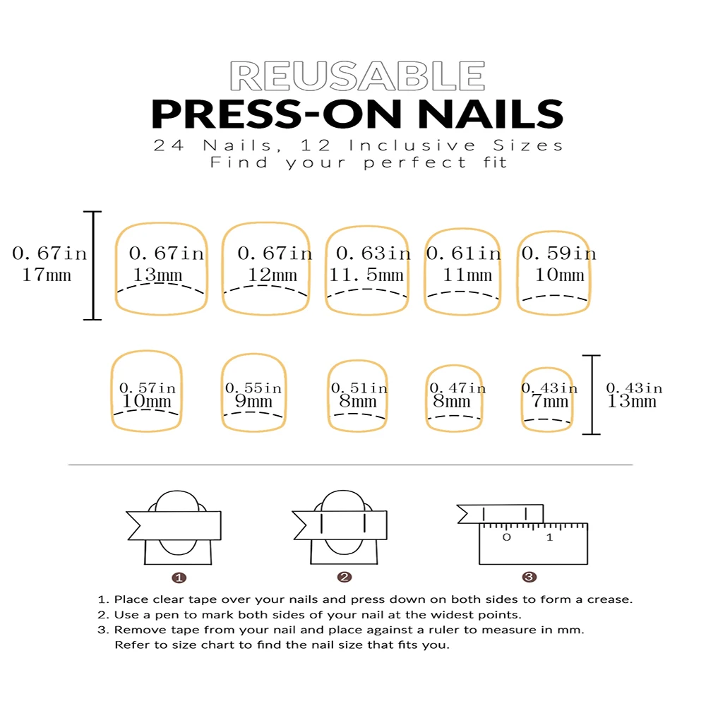 24pcs/set short square fake nails for women cute bride heart white french tips faux ongles y2k press on false nail supplies