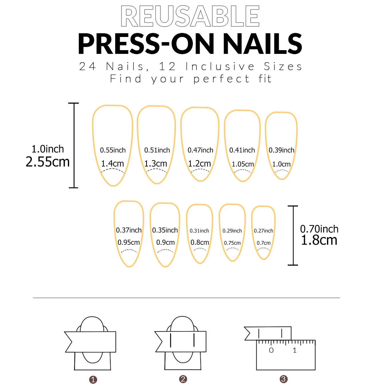 24pcs/set short square fake nails for women cute bride heart white french tips faux ongles y2k press on false nail supplies