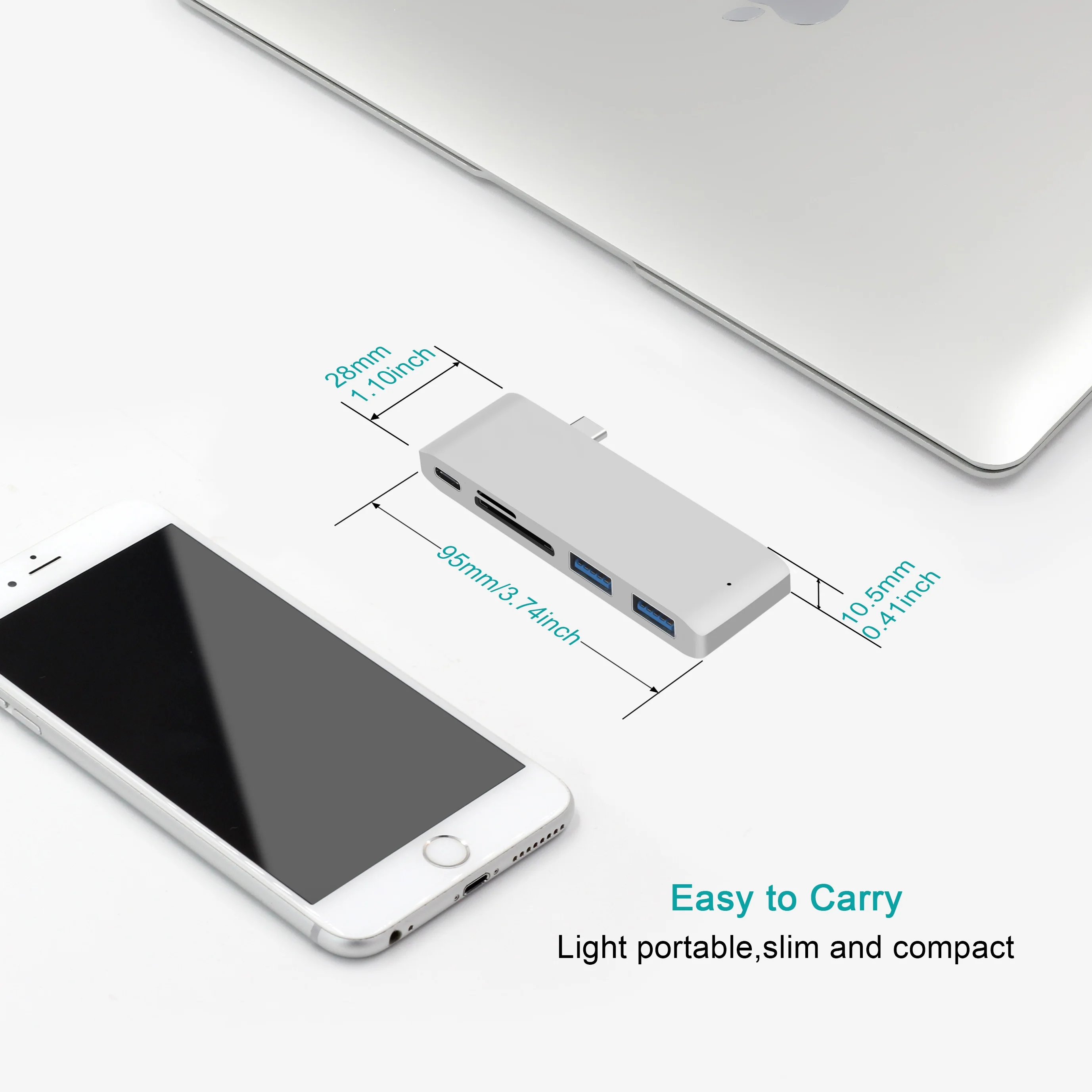 USB 3.1 Type-C Hub to HDMI Adapter 4K Thunderbolt 3 USB C Hub 3.0 TF SD Reader Slot PD For MacBook Air 13 15 Pro 14 M4 M3 M2 M1