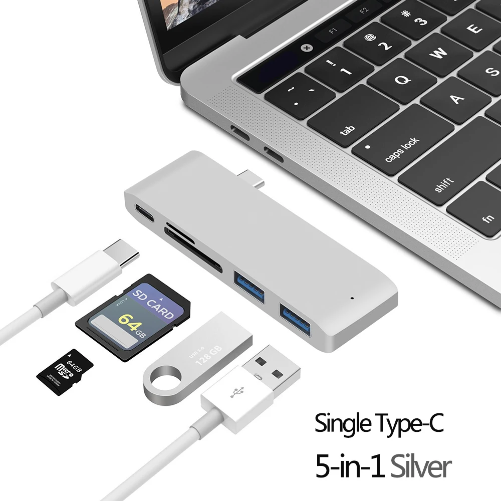 USB 3.1 Type-C Hub to HDMI Adapter 4K Thunderbolt 3 USB C Hub 3.0 TF SD Reader Slot PD For MacBook Air 13 15 Pro 14 M4 M3 M2 M1