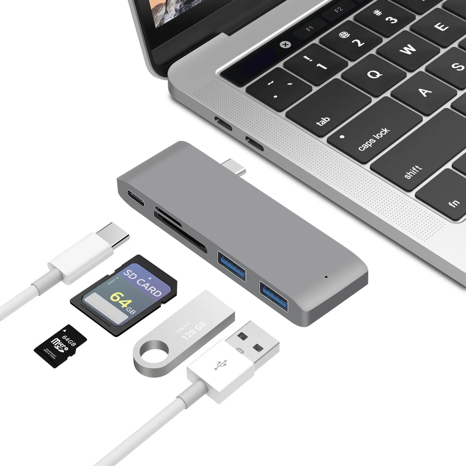 USB 3.1 Type-C Hub to HDMI Adapter 4K Thunderbolt 3 USB C Hub 3.0 TF SD Reader Slot PD For MacBook Air 13 15 Pro 14 M4 M3 M2 M1