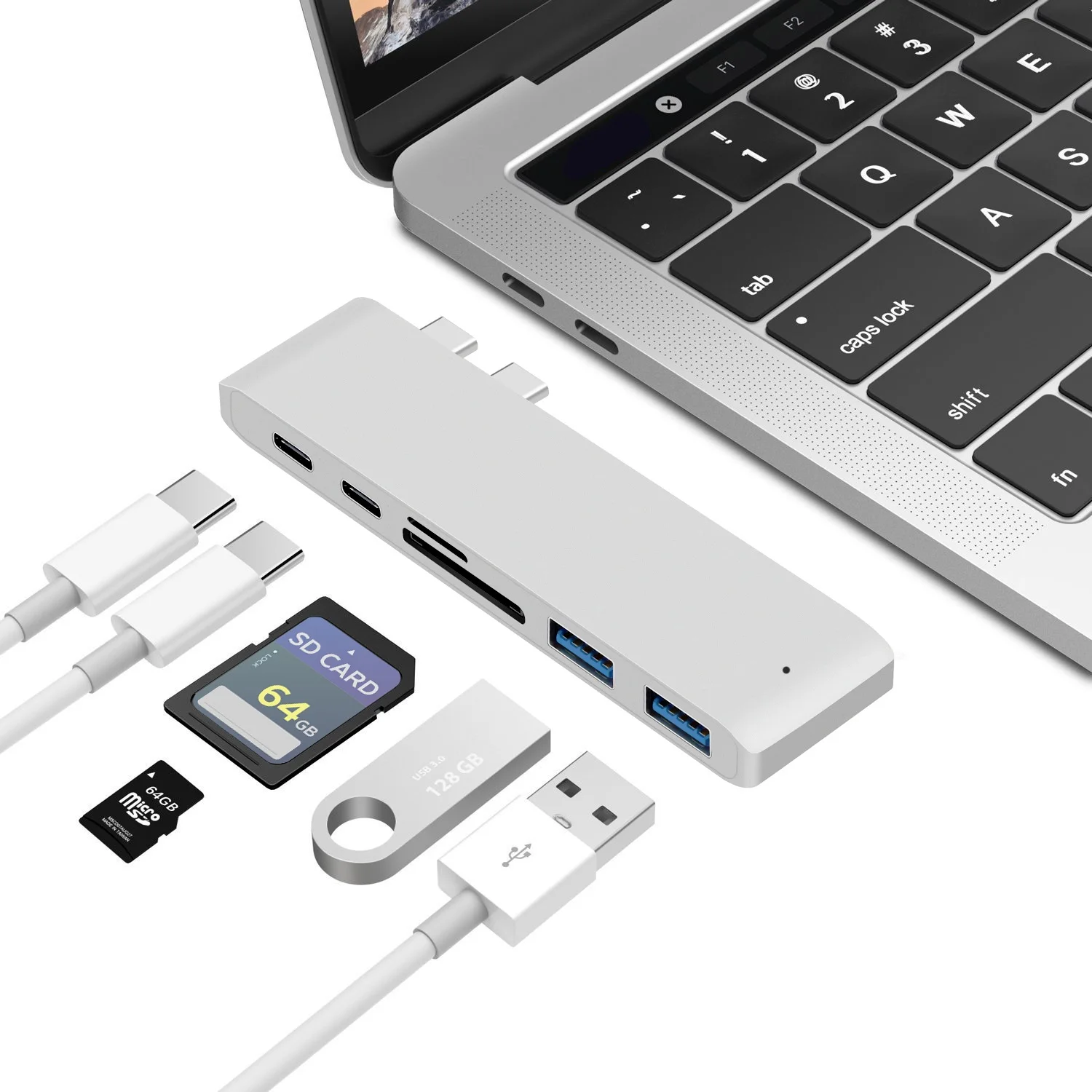 USB 3.1 Type-C Hub to HDMI Adapter 4K Thunderbolt 3 USB C Hub 3.0 TF SD Reader Slot PD For MacBook Air 13 15 Pro 14 M4 M3 M2 M1