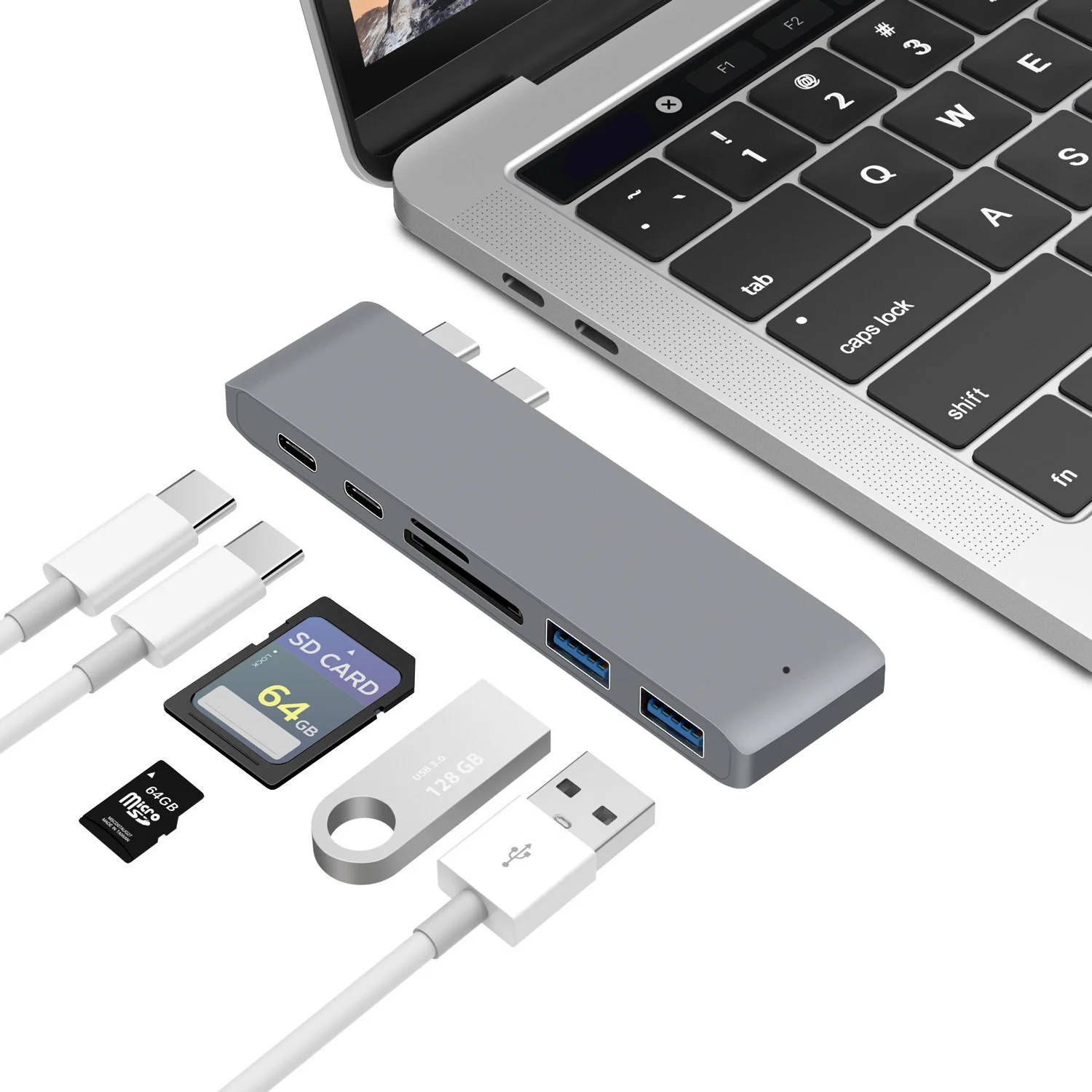 USB 3.1 Type-C Hub to HDMI Adapter 4K Thunderbolt 3 USB C Hub 3.0 TF SD Reader Slot PD For MacBook Air 13 15 Pro 14 M4 M3 M2 M1