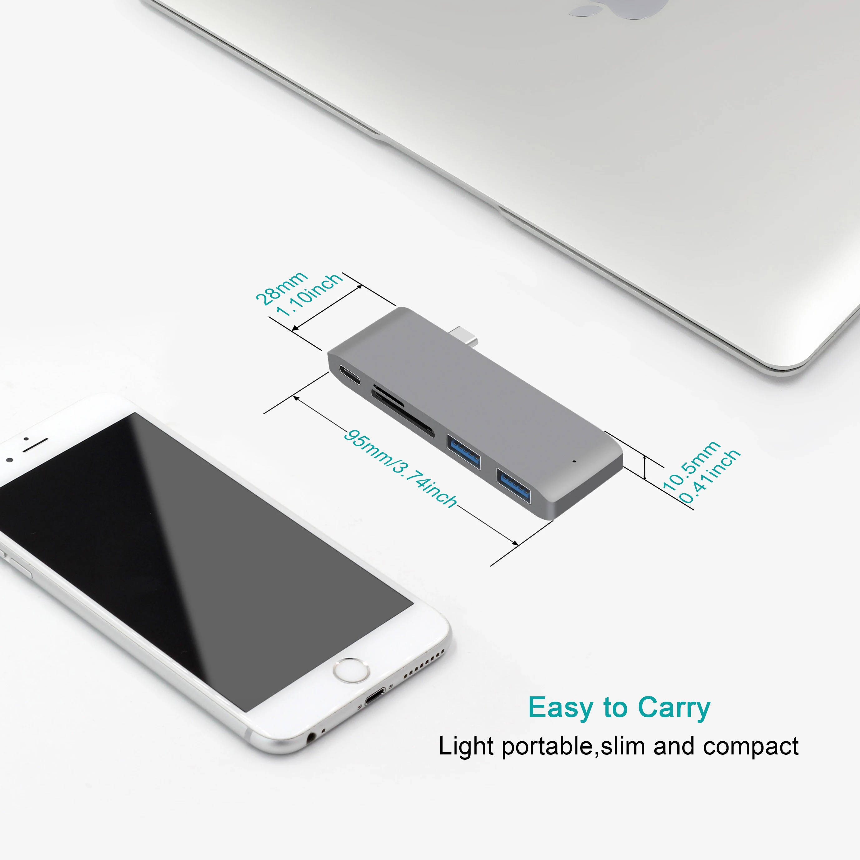 USB 3.1 Type-C Hub to HDMI Adapter 4K Thunderbolt 3 USB C Hub 3.0 TF SD Reader Slot PD For MacBook Air 13 15 Pro 14 M4 M3 M2 M1