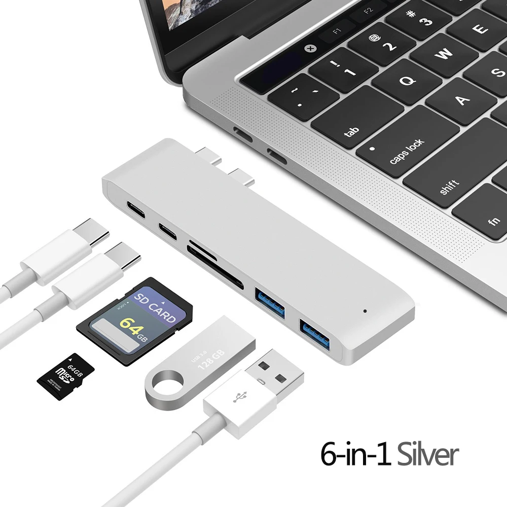 USB 3.1 Type-C Hub to HDMI Adapter 4K Thunderbolt 3 USB C Hub 3.0 TF SD Reader Slot PD For MacBook Air 13 15 Pro 14 M4 M3 M2 M1