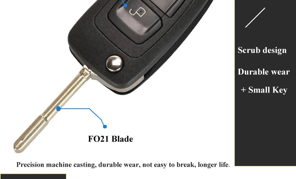 jingyuqin Flip Folding Remote Key Shell Car Key Cover 3 Buttons For Ford Focus Mondeo Fiesta 2013 Fob Auto Case With HU101 Blade