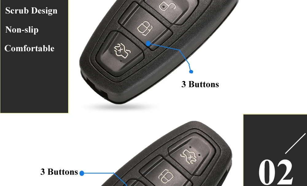 jingyuqin Flip Folding Remote Key Shell Car Key Cover 3 Buttons For Ford Focus Mondeo Fiesta 2013 Fob Auto Case With HU101 Blade
