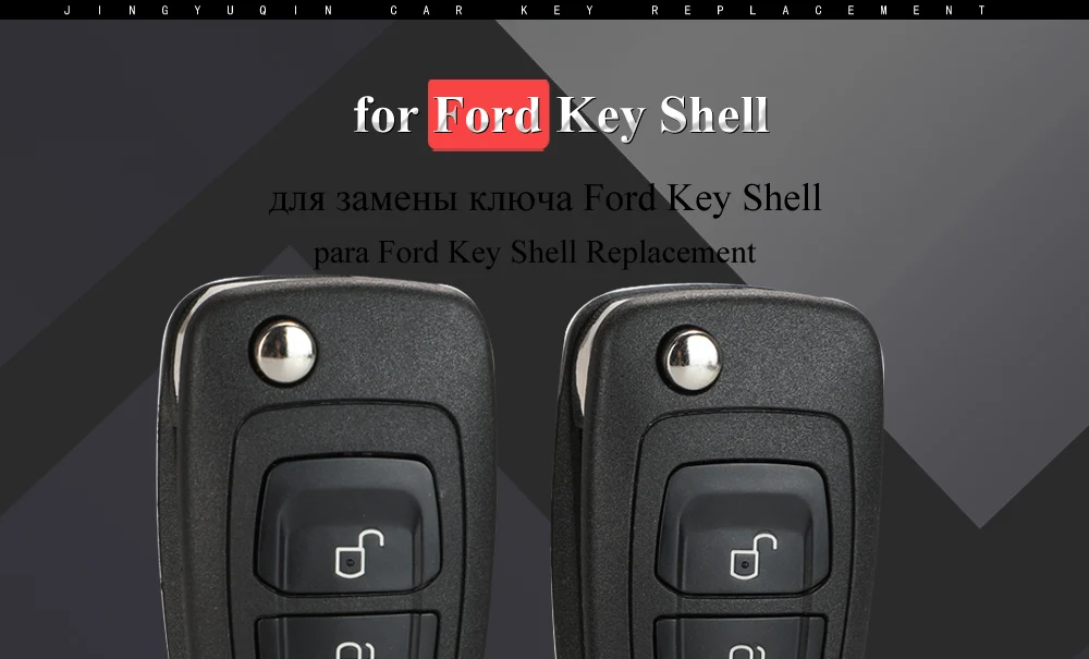 jingyuqin Flip Folding Remote Key Shell Car Key Cover 3 Buttons For Ford Focus Mondeo Fiesta 2013 Fob Auto Case With HU101 Blade