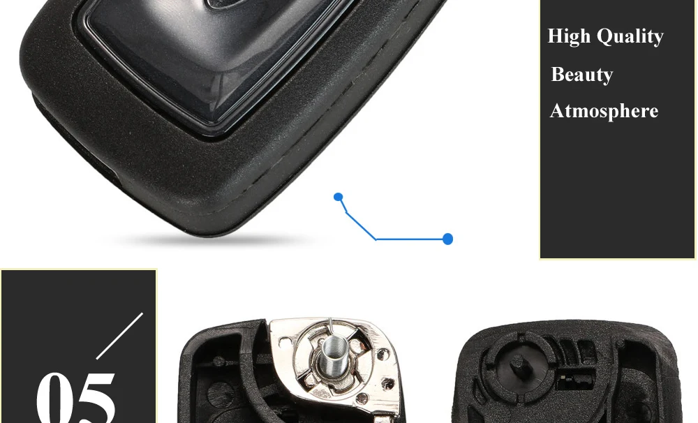jingyuqin Flip Folding Remote Key Shell Car Key Cover 3 Buttons For Ford Focus Mondeo Fiesta 2013 Fob Auto Case With HU101 Blade