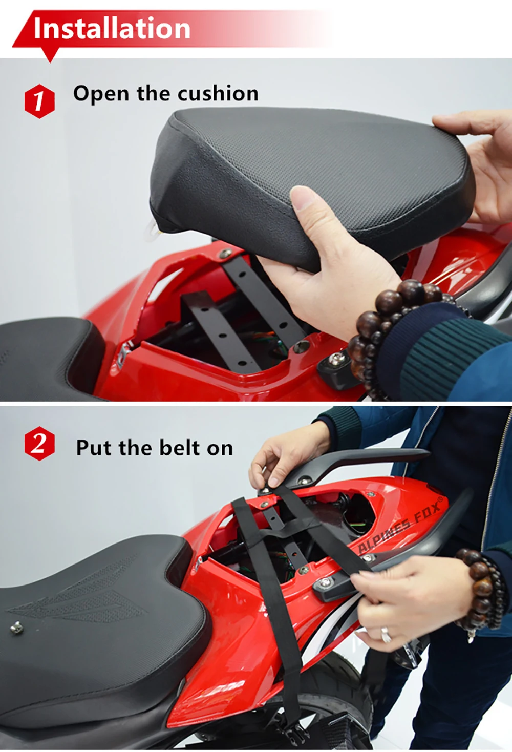 MOTOCENTRIC Waterproof Motorcycle Tail Bag Multi-functional Durable Rear Seat Bag 37L High Capacity Rider Helmet Backpack