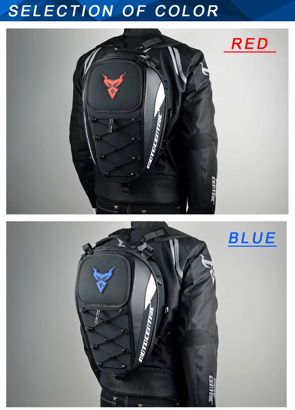 MOTOCENTRIC Waterproof Motorcycle Tail Bag Multi-functional Durable Rear Seat Bag 37L High Capacity Rider Helmet Backpack