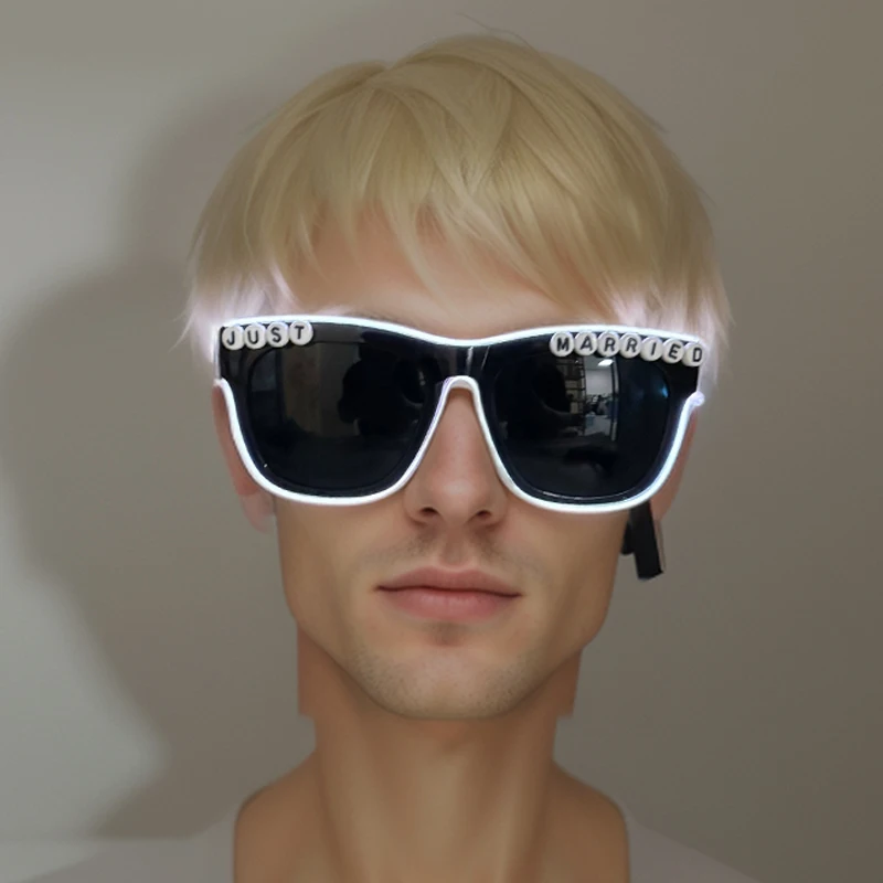 1PC Light Up LED Glasses Glow Sunglasses EL Wire Neon Glasses Glow in The Dark Party Supplies Neon Party Favors for Adults