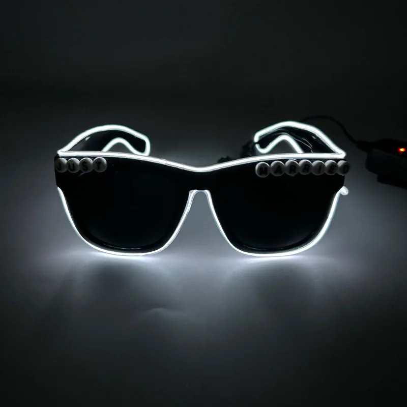 1PC Light Up LED Glasses Glow Sunglasses EL Wire Neon Glasses Glow in The Dark Party Supplies Neon Party Favors for Adults