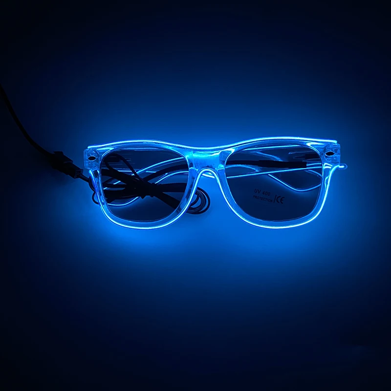 1PC Light Up LED Glasses Glow Sunglasses EL Wire Neon Glasses Glow in The Dark Party Supplies Neon Party Favors for Adults
