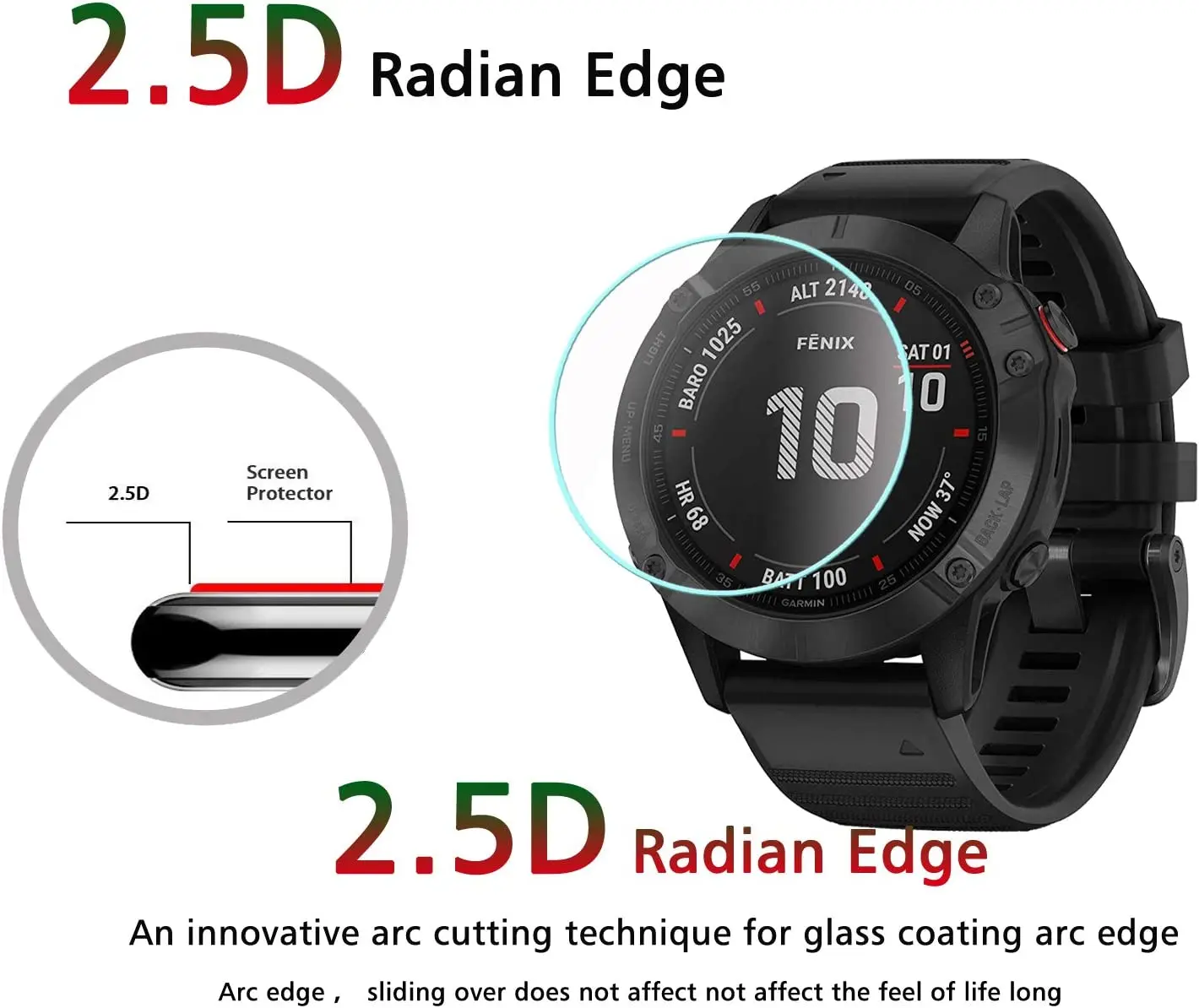 Tempered Glass for Garmin Fenix 8 7 7S 7X 6 6S 6X Pro Sapphire HD Screen Protectors Film for Fenix 8 43/47/51mm 7S 7X Smartwatch