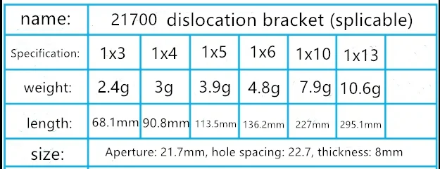 21700 Dislocation Bracket Fixed Combination Splicing Compact Honeycomb Bracket Oblique String Arrangement 21.7MM
