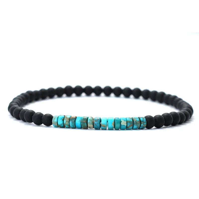 New Minimalist 4mm Bead Bracelet Unisex Emperor Onyx Small Stone Braclet Meditation Yoga Strand Braslet Couple Brazalete Pulsera