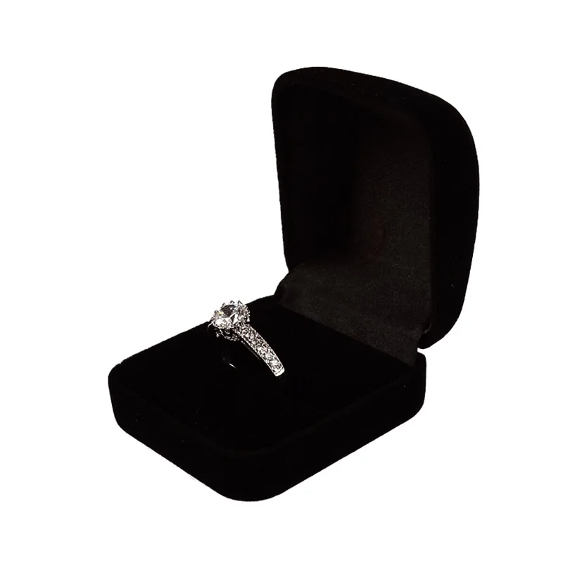 Flocked Cloth Earrings Ring Box Store Counter Jewelry Display Holder Wedding Proposal Ring Box Gift Packaging Box