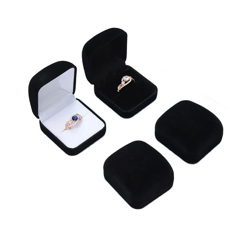 Flocked Cloth Earrings Ring Box Store Counter Jewelry Display Holder Wedding Proposal Ring Box Gift Packaging Box