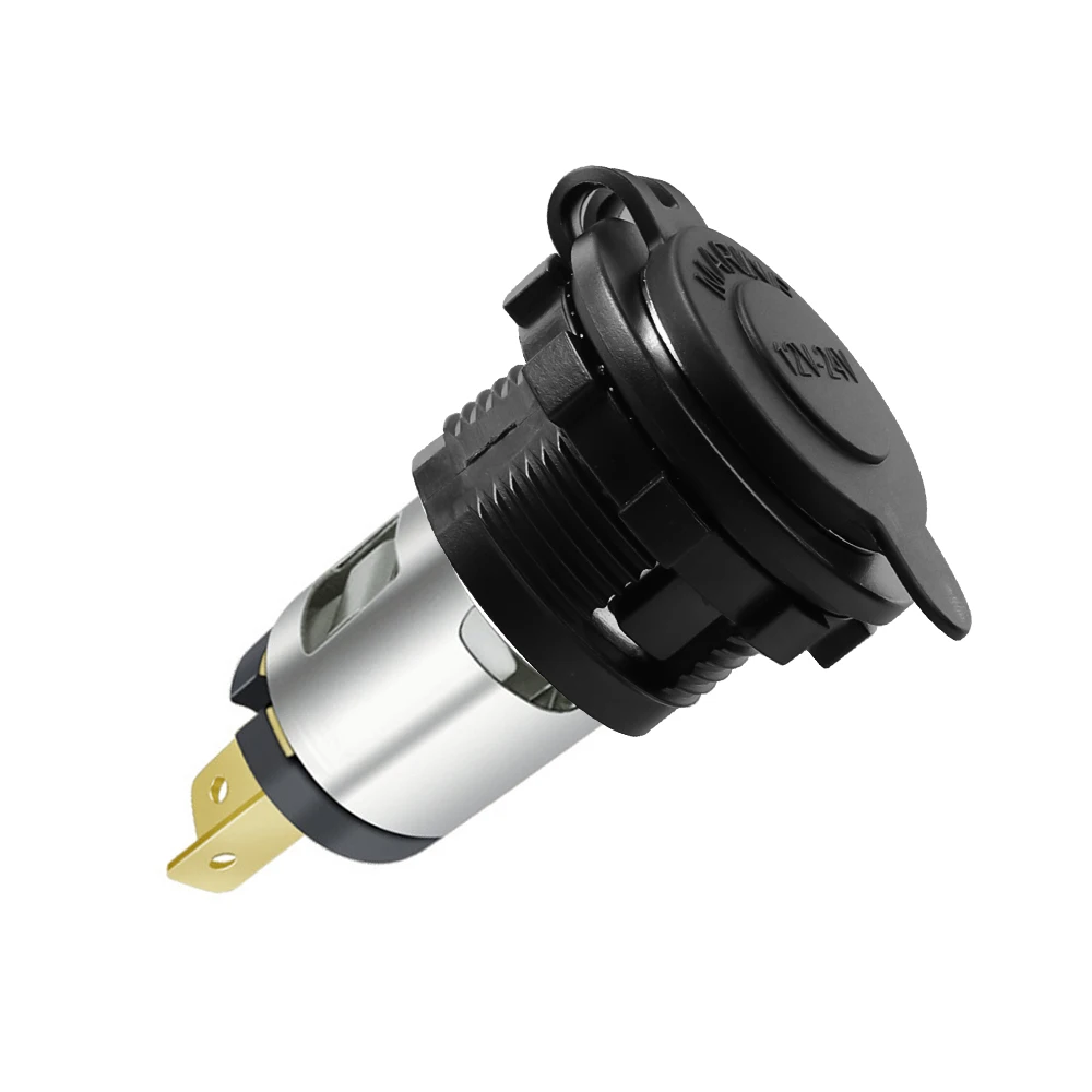 12V/24V Auto Car Motorcycle Cigarette Lighter Power Plug Socket with Waterproof Cover Case For Motorcycles Boats Mowers Cars