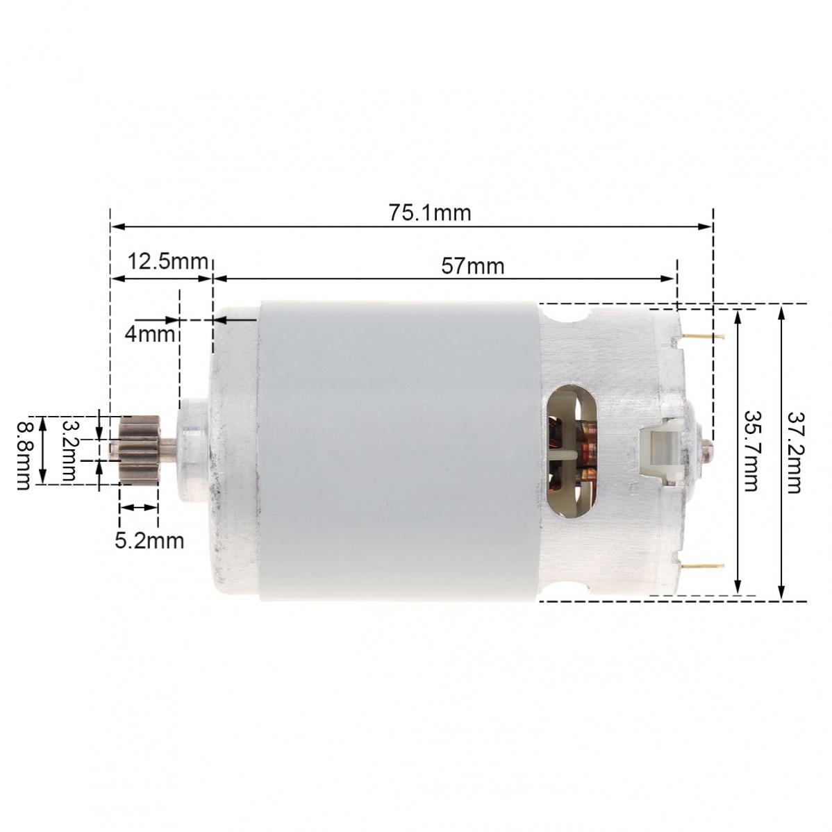 RS550 DC Motor 12V 14-4V 16-8V 18V 25V Micro Engine Electric Motors with 9/11/12/13/14/15 Teeth High Torque Gear Box for Drill