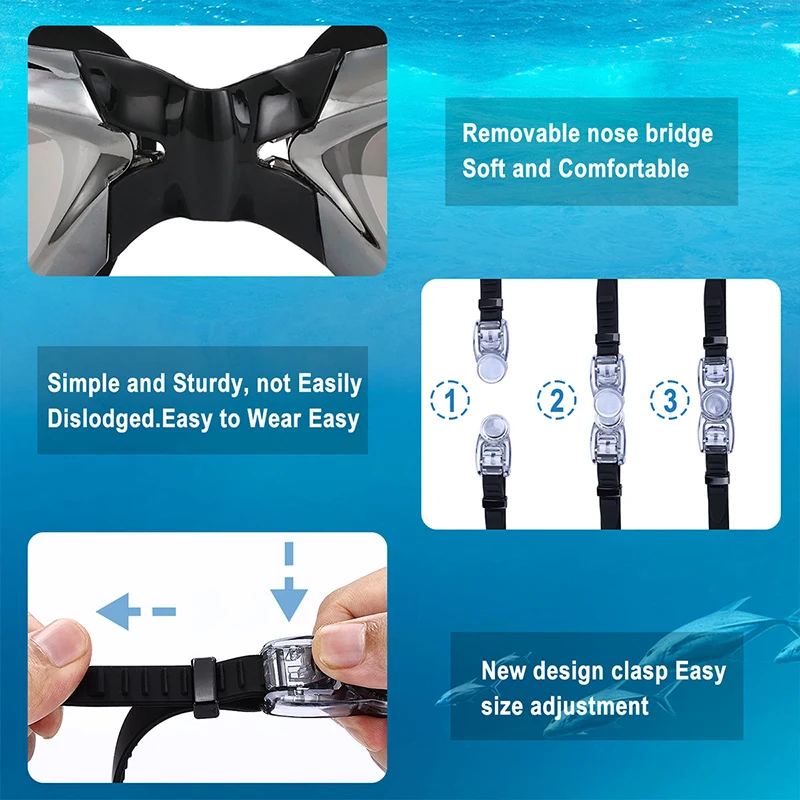 High Definition Swimming Goggles Adult Fashion Universal Silicone Waterproof Anti-fog Electroplating Swimming New Style