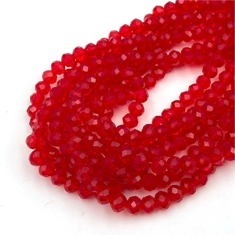 Yellow Red Color 2/3/4/6/8mm Rondelle Austria Faceted Crystal Glass Beads for Jewelry Making Loose Spacer Beads DIY Bracelet