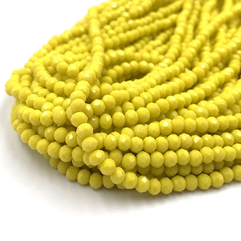 Yellow Red Color 2/3/4/6/8mm Rondelle Austria Faceted Crystal Glass Beads for Jewelry Making Loose Spacer Beads DIY Bracelet