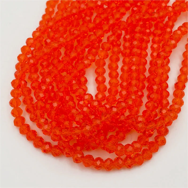Yellow Red Color 2/3/4/6/8mm Rondelle Austria Faceted Crystal Glass Beads for Jewelry Making Loose Spacer Beads DIY Bracelet