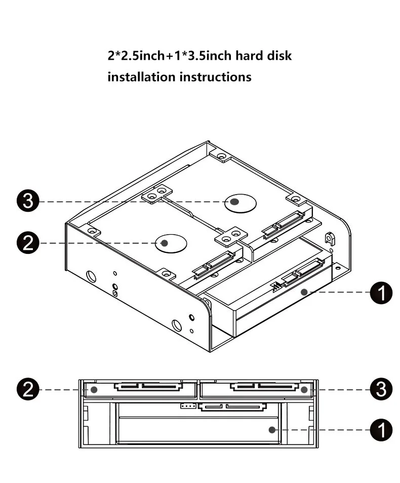 5.25' To 3.5' 2.5' Hdd/Ssd Floppy-Drive Bay Ray Bracket Mounting HDD Adapter SSD Hard Drive Supports up to 6*2.5' Hard Drives