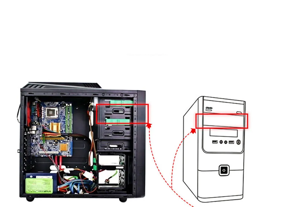 5.25' To 3.5' 2.5' Hdd/Ssd Floppy-Drive Bay Ray Bracket Mounting HDD Adapter SSD Hard Drive Supports up to 6*2.5' Hard Drives