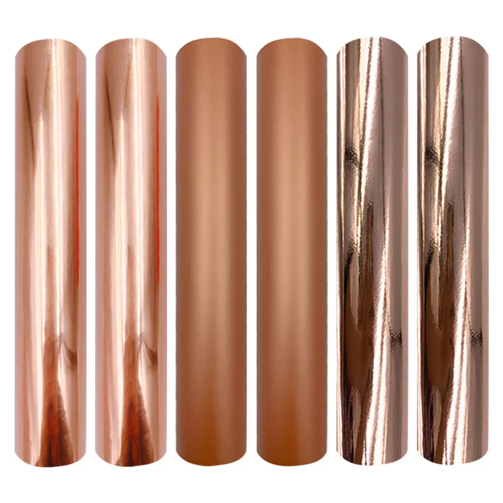 6Pcs/Set Rose Gold Permanent Adhesive Vinyl For Silhouette Cameo Craft DIY Cups Glass Wall Party Decor Sticker