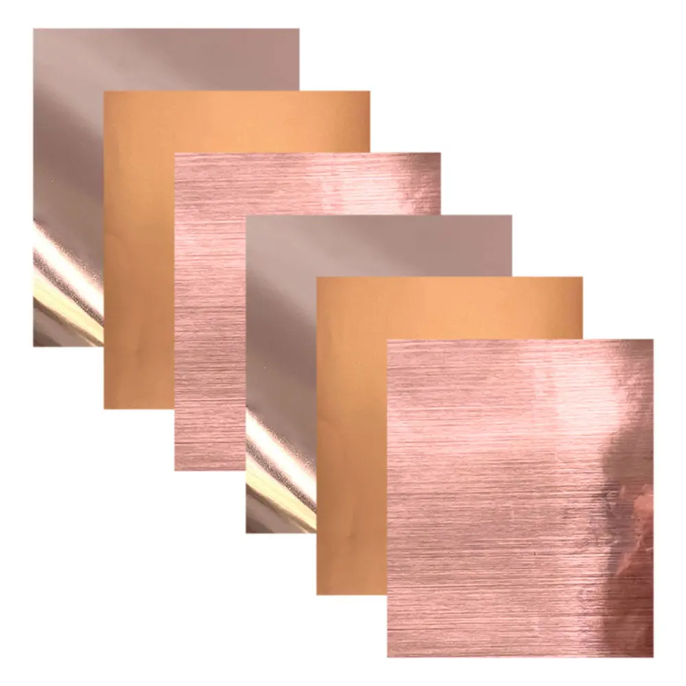 6Pcs/Set Rose Gold Permanent Adhesive Vinyl For Silhouette Cameo Craft DIY Cups Glass Wall Party Decor Sticker