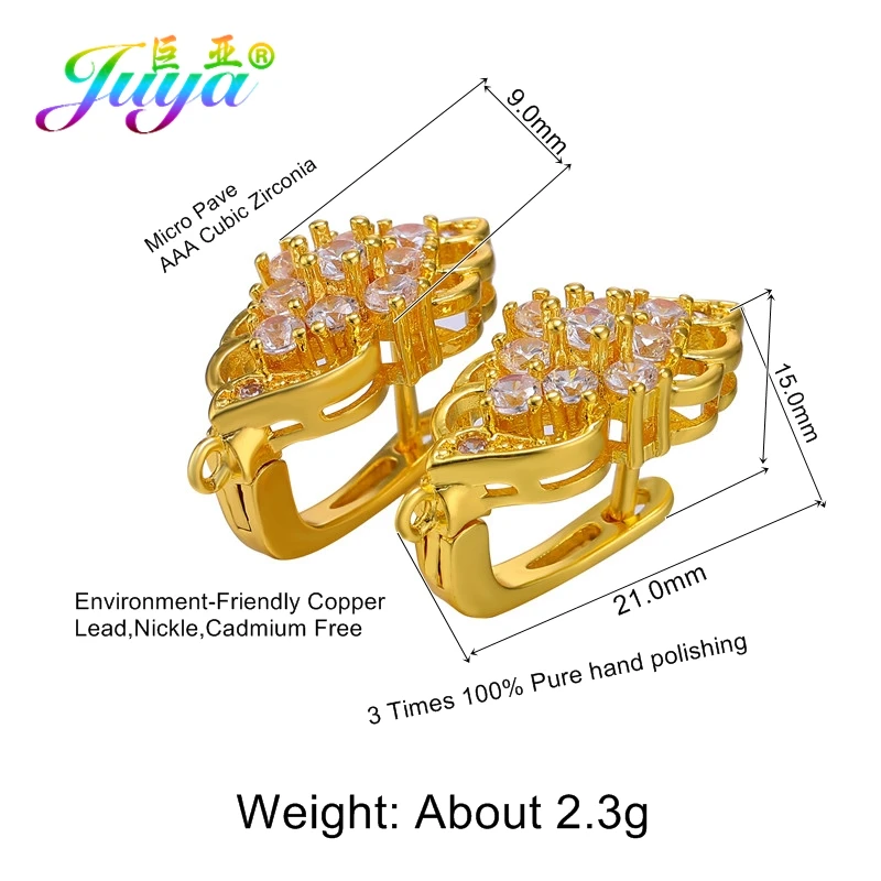 Juya DIY Fine Jewelry Material Supplies Handmade Earwire Gold/Silver Color Earring Hooks Accessories For Luxury Earrings Making